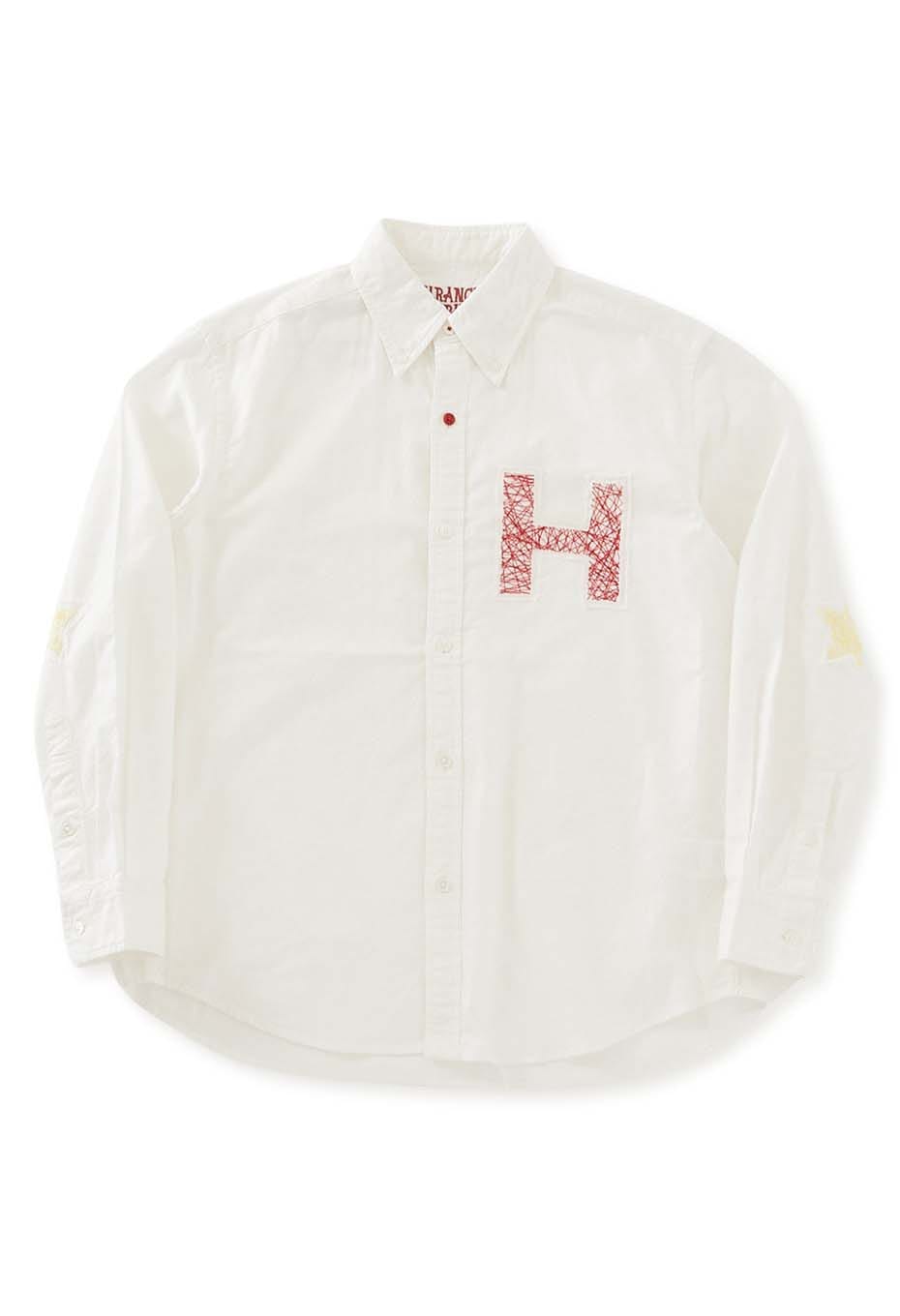 グラフィティステッチ ワッペンボタンダウンシャツ