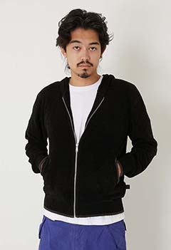 モールヤーンスプリングニットフーディ