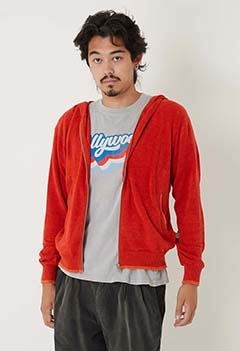 モールヤーンスプリングニットフーディ