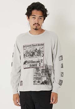 ガーゼウラケ アドバタイジングパッチワーク ロングスリーブ