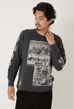 ガーゼウラケ アドバタイジングパッチワーク ロングスリーブ