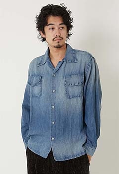 Monostereo /Morrison ヘンプシャンブレーシャツ