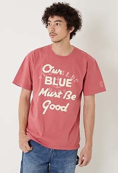 OUR BLUE MUST BE GOOD オーバープリントTシャツ