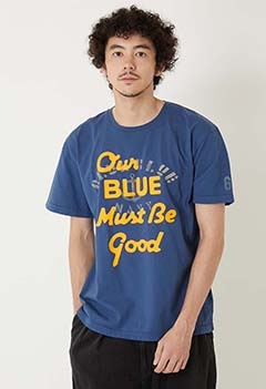 OUR BLUE MUST BE GOOD オーバープリントTシャツ