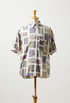 EURO SQUARE PRINT SHORT SLEEVE SHIRT