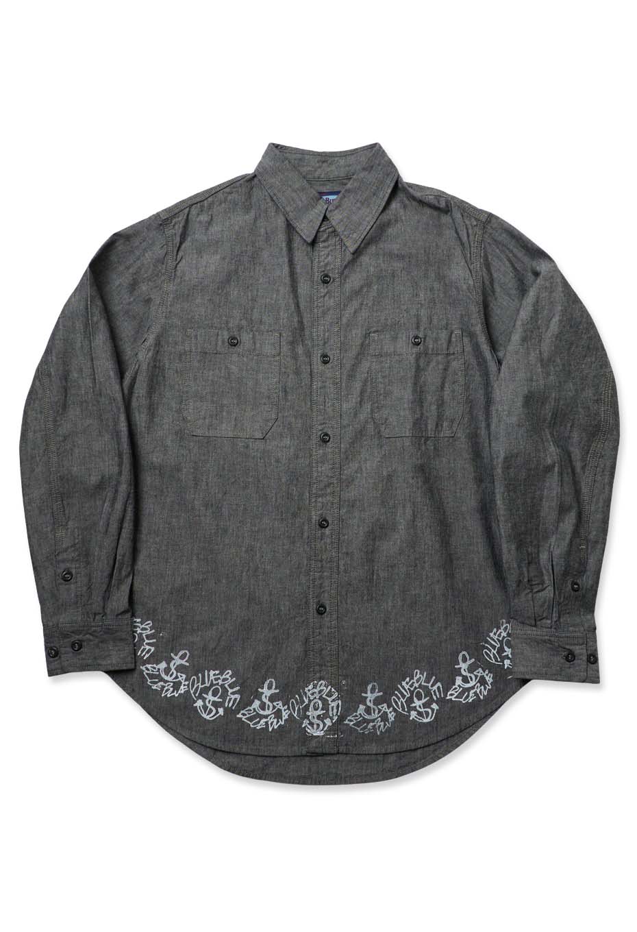 アンカースタンプカラーシャンブレー 2ポケットワークシャツ