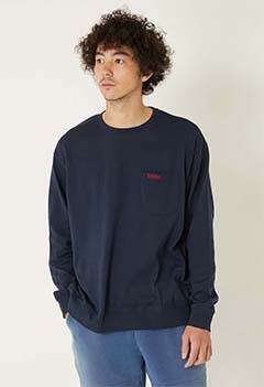 FRUIT OF THE LOOM × BLUE BLUE /ニットライククルーネックポケットシャツ