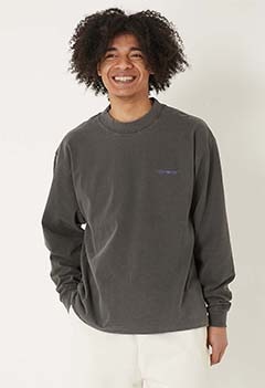 STANDARDエンブロイダリー ロングスリーブTシャツ ダブルストリング