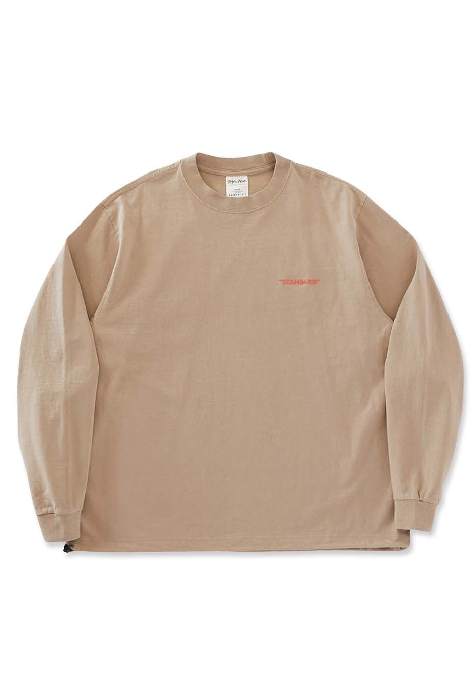 STANDARDエンブロイダリー ロングスリーブTシャツ ダブルストリング