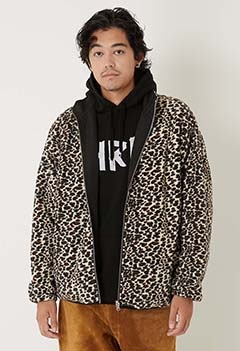 GRAND COLLECTION /リバーシブルフリース レオパードプリントジャケット
