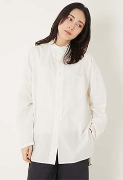 TICCA /ノーカラースクエアビッグシャツ