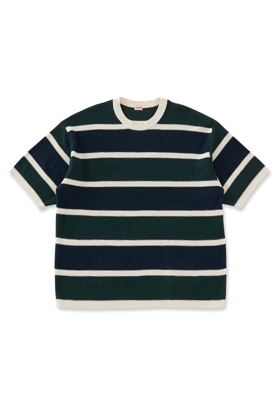 Healthknit /クルーネック ショートスリーブ ボーダーニット