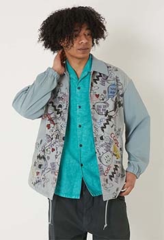 TRIPPY ART /SNOOPY GRAFFITI コーチジャケット