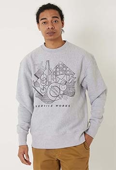SERVICE WORKS /フリークエントフライヤー クルーネックスウェット