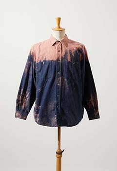 VINTAGE BLEACHED NAVY FLANNEL SHIRT 2