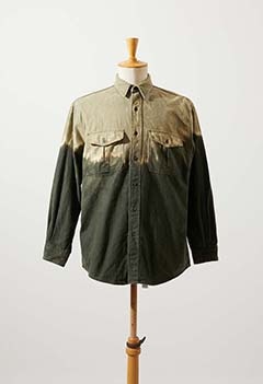 VINTAGE BLEACHED GREEN FLANNEL SHIRT 3