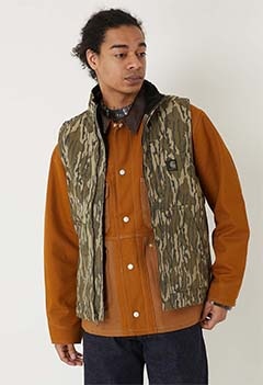 ★Carhartt /ラグフレックス ルーズフィットシャーパライン Camo モックネックベスト