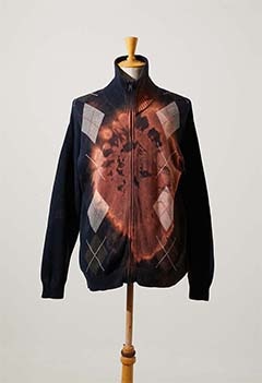 VINTAGE US ARGYLE KNIT FRONT BLEACHED