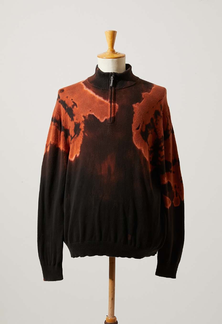 VINTAGE US BLACK KNIT HARD BLEACHED