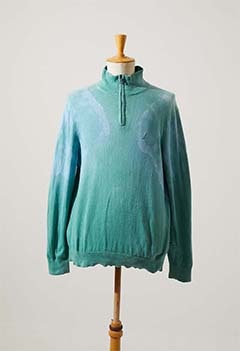 VINTAGE US GREEN KNIT HARD BLEACHED