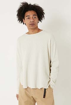 concause /ワッフルロングスリーブTシャツ