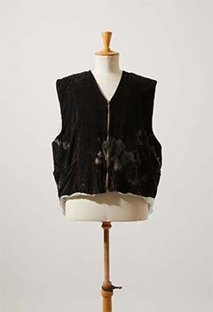 VINTAGE GERMAN BLEACHED BOA VEST BLACK