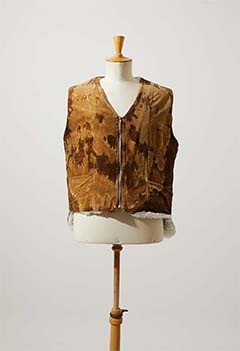 VINTAGE GERMAN BLEACHED BOA VEST BROWN