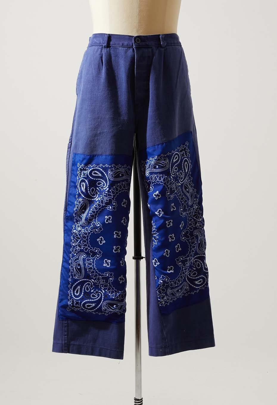 VINTAGE FRENCH WORK BANDANA PATCH PANTS