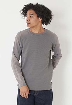 MOOJI MOOJI /クラシックワッフルサーマルTシャツ エイジド