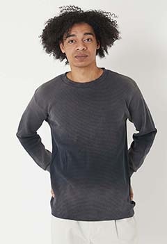 MOOJI MOOJI /クラシックワッフルサーマルTシャツ エイジド