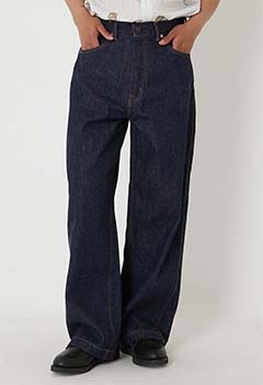 Old denim wide jeans