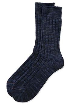 ROTOTO /オーガニックコットン インディゴトーンソックス