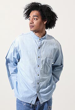 VINTAGE LAND'S END BLEACH DENIM SHIRT