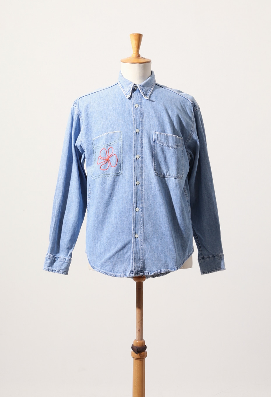 VINTAGE OLD GAP POCKET EMBROIDERY DENIM SHIRT