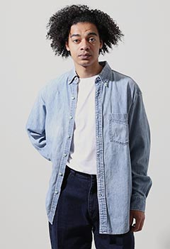 VINTAGE OLD GAP FLOWER EMBROIDERY DENIM SHIRT