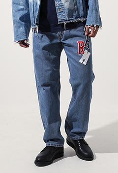 VINTAGE LEVIS HRM PATCH CUSTOM DENIM PANTS 32×30