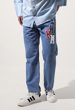 VINTAGE LEVIS HRM PATCH CUSTOM DENIM PANTS 33×30