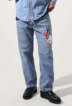 VINTAGE LEVIS HRM PATCH CUSTOM DENIM PANTS 34×30