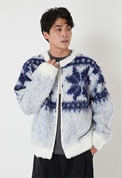 SHINYA KOZUKA /SNOWY FAIR ISELE ニットブルゾン | SHINYA KOZUKA