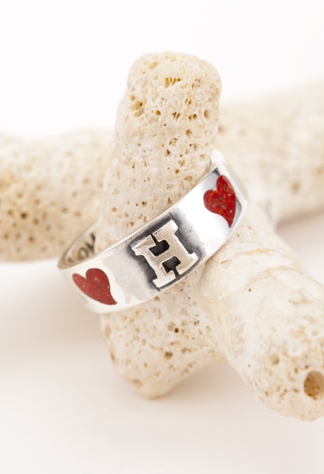 Red Heart H ring