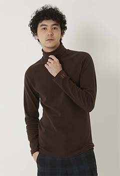Stretch Fraise Turtle Neck Long Sleeve T-shirts