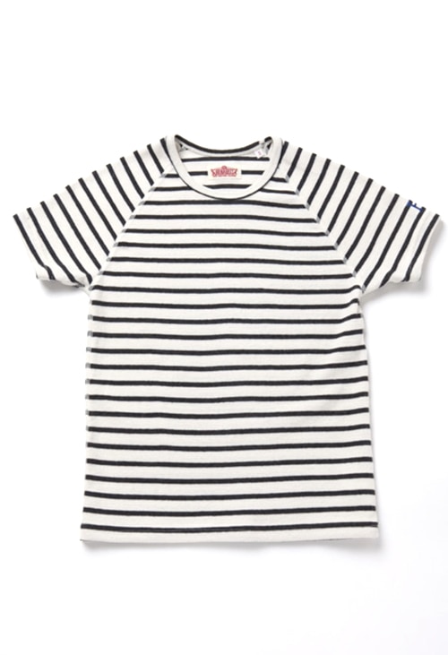 Kids stretch fraise horizontal stripe Short Sleeve T-shirts