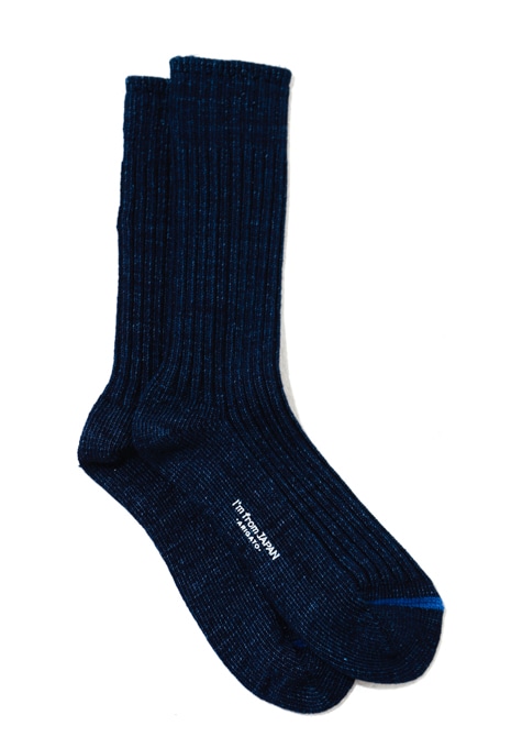 インディゴコットン スタンダードリブソックス