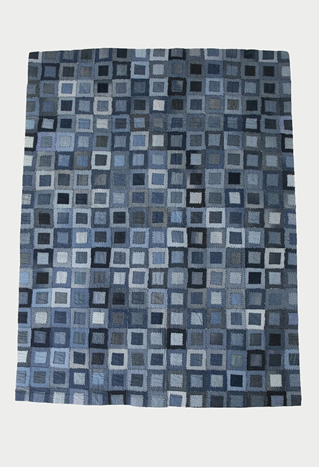 INDIA FLAG denim patchwork rug mat B 150X200