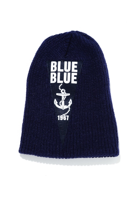 BLUE BLUE anchor felt patch knit cap