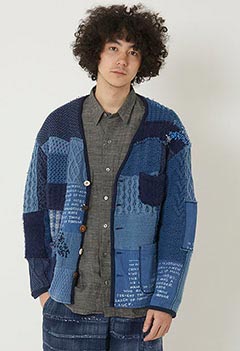 PORTER CLASSIC H / W patchwork knit Cardigans