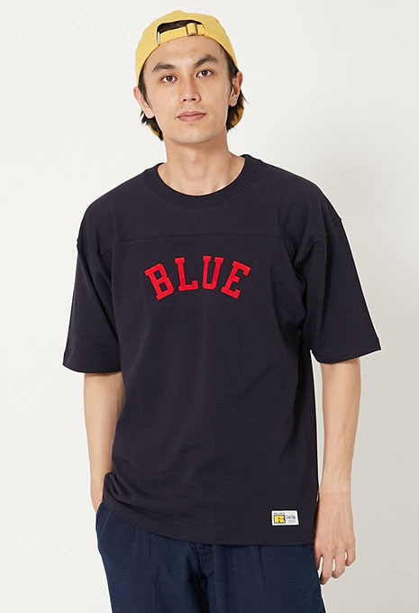 RUSSELL・BLUE BLUE BLUE フロッキー フットボールTシャツ