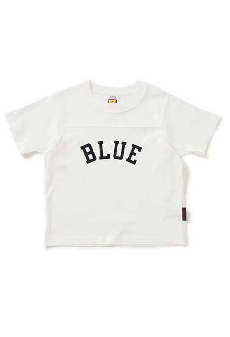 RUSSELL・BLUE BLUE BLUE フロッキーフットボールTシャツ キッズ