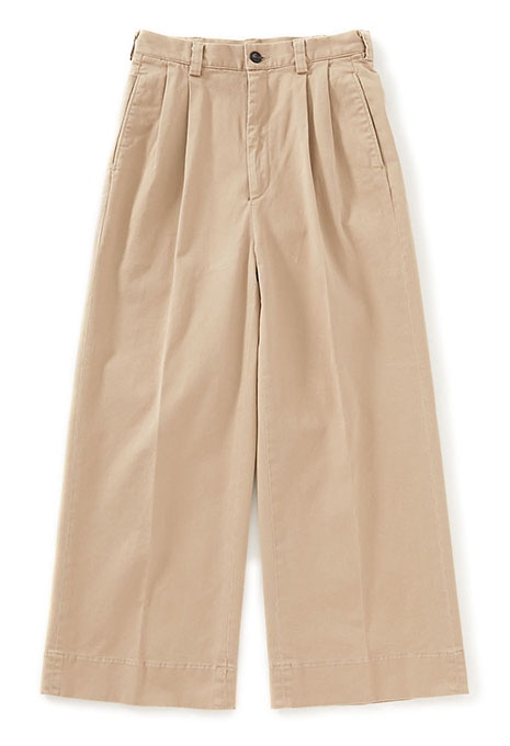 stretch Chino 2 Tuck wide pants Women's