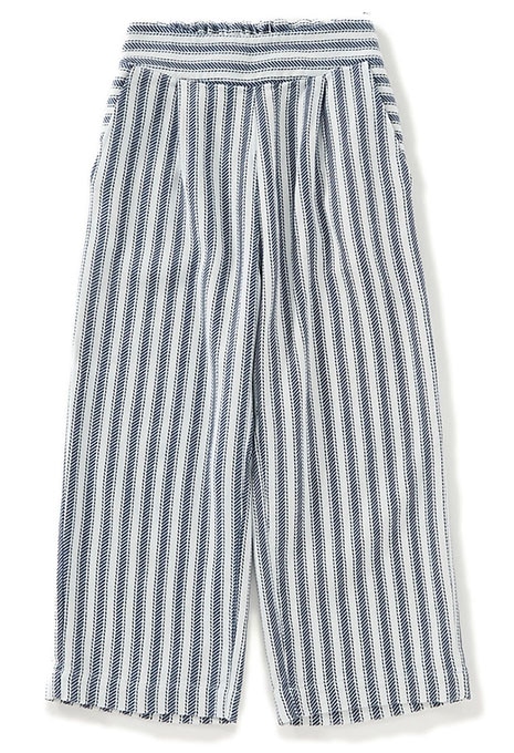 Indigo herringbone Striped High Waist Pants Women's